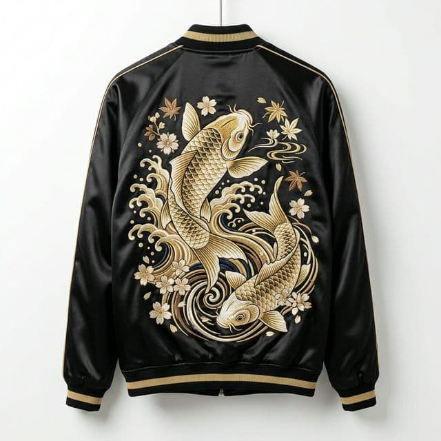 Koi Fish Embroidered Sukajan Jacket