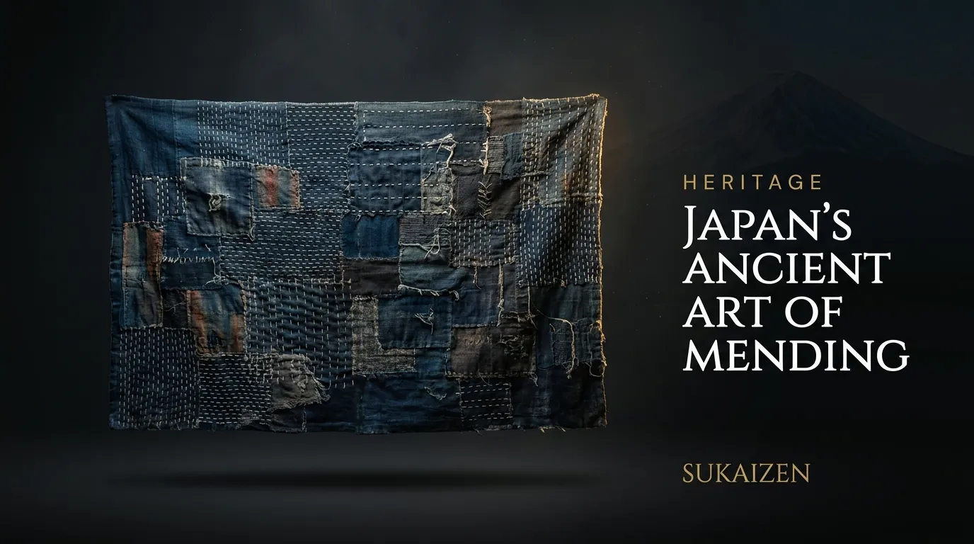 布 boro 襤褸 布 襤褸布を肩に Japanese Fabric Boro Sashiko